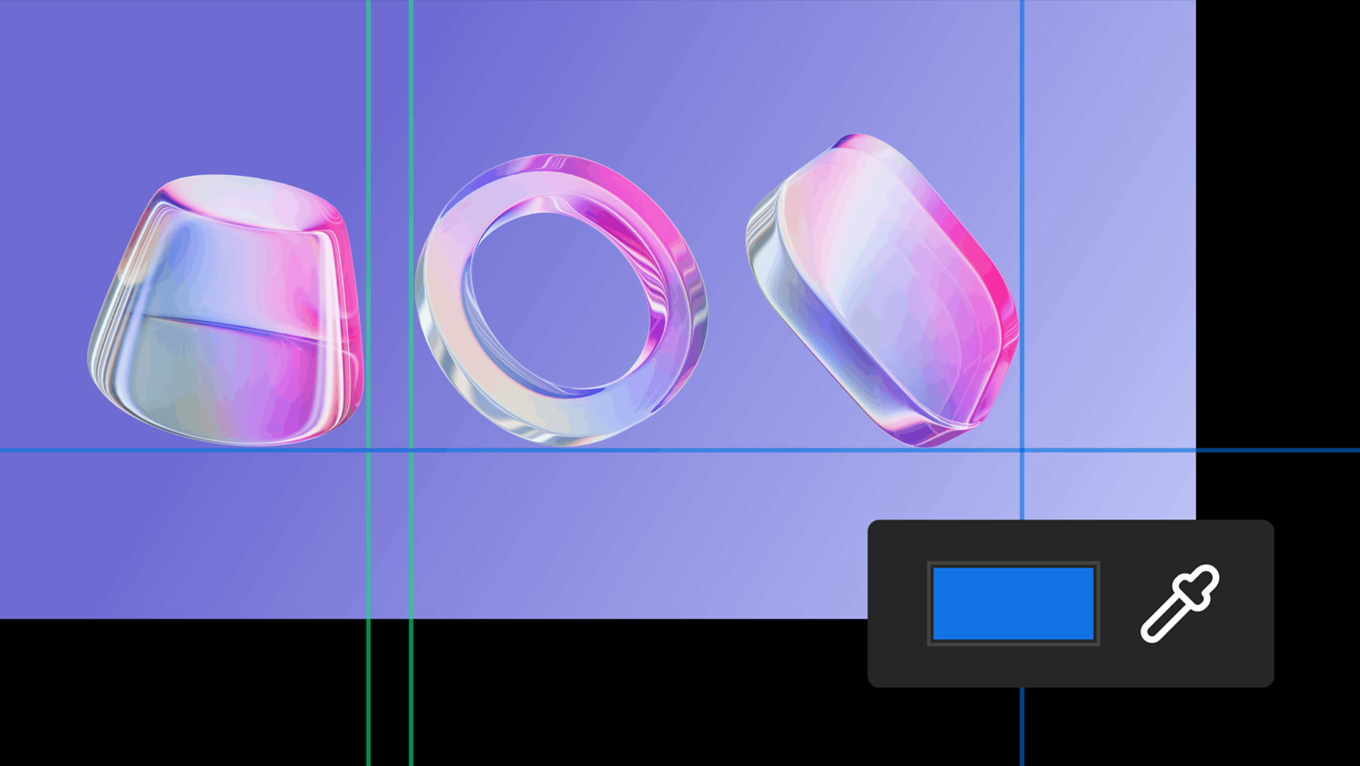 Adobe After Effects 26.5 interface demonstrating percentage-based guides and improved guide controls in a composition
