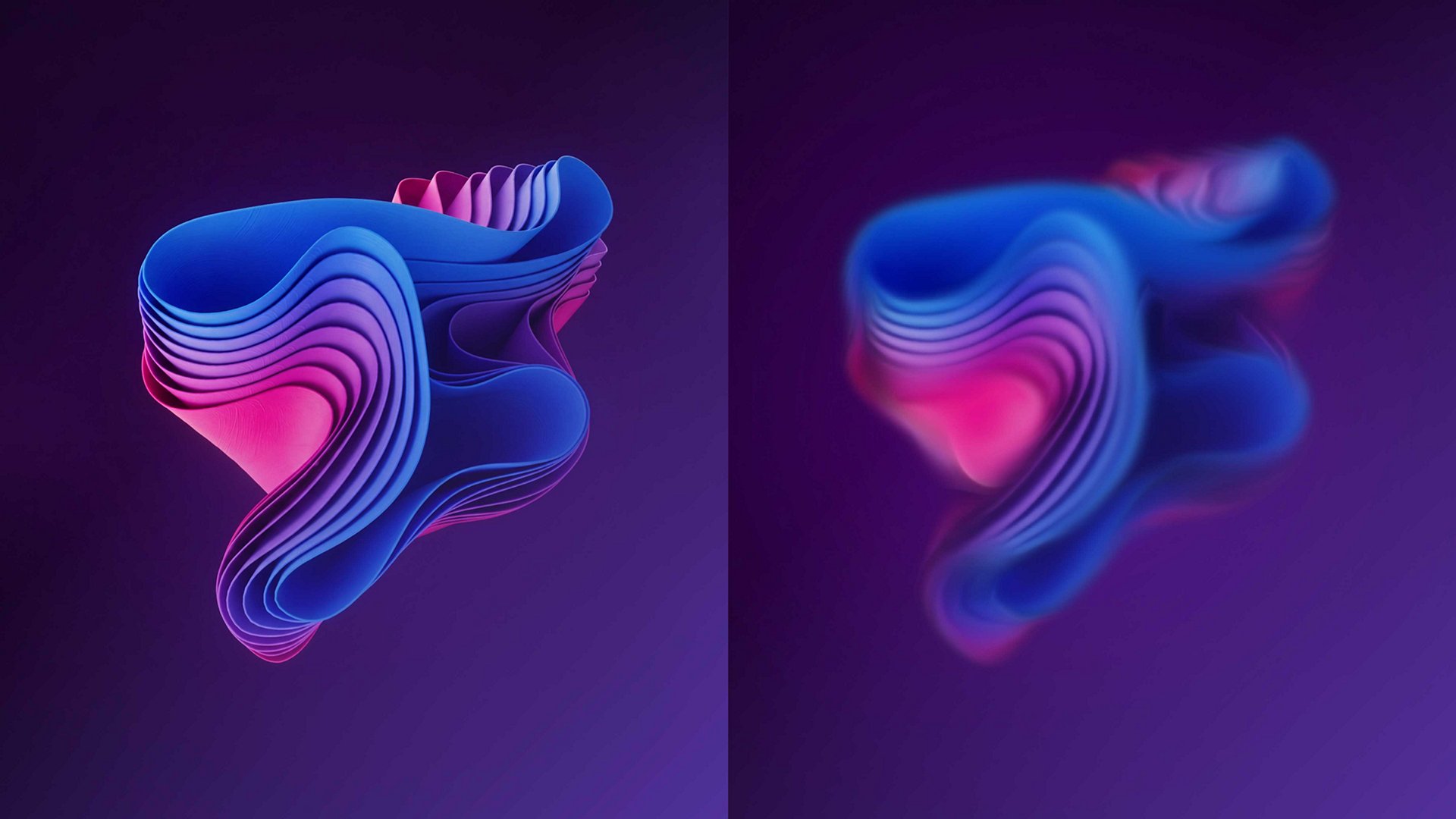 Official Adobe Contour Paint illustration with a layered blue and pink abstract shape on the left and a softened, smeared treatment on the right